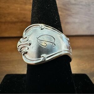 “D” Engraved Spoon Ring